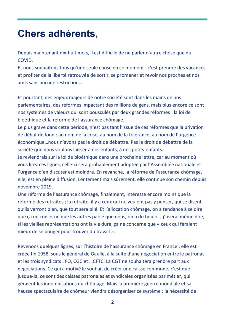 La lettre du Président n°2