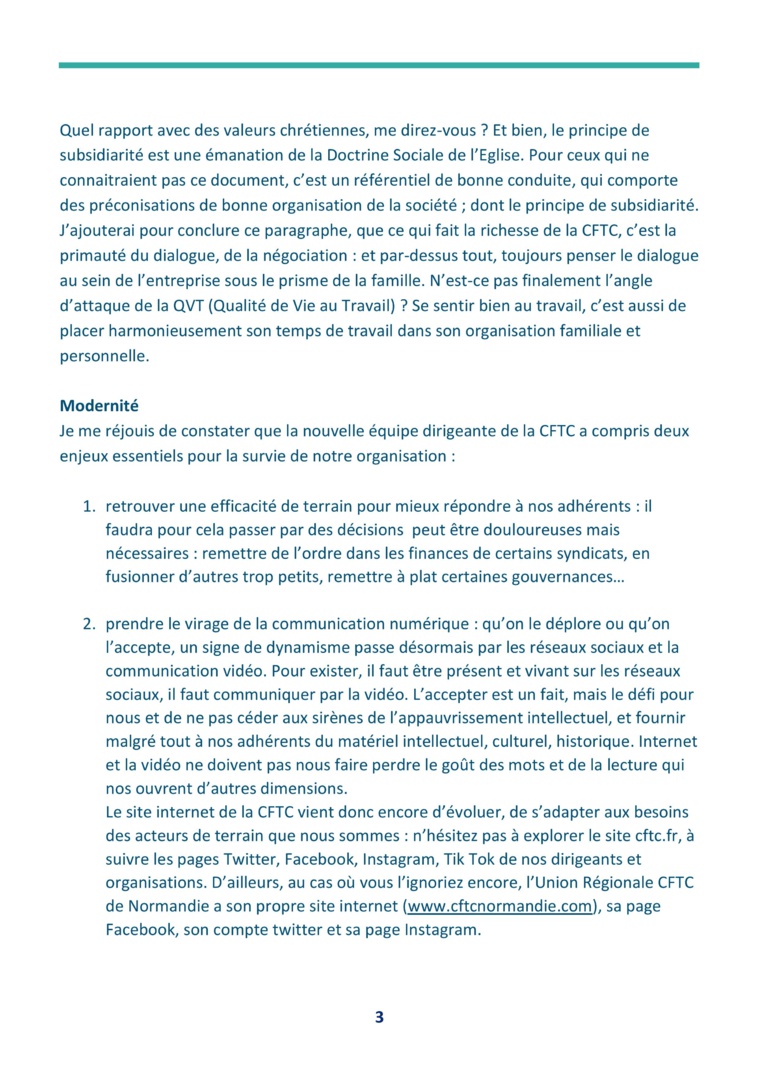 La lettre du Président n°3