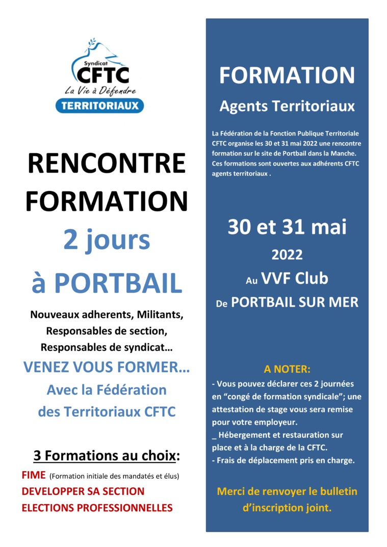 Formations pour les Territoriaux