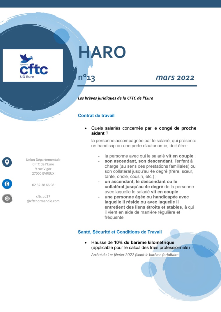 Haro n°13, le bulletin juridique de la CFTC27