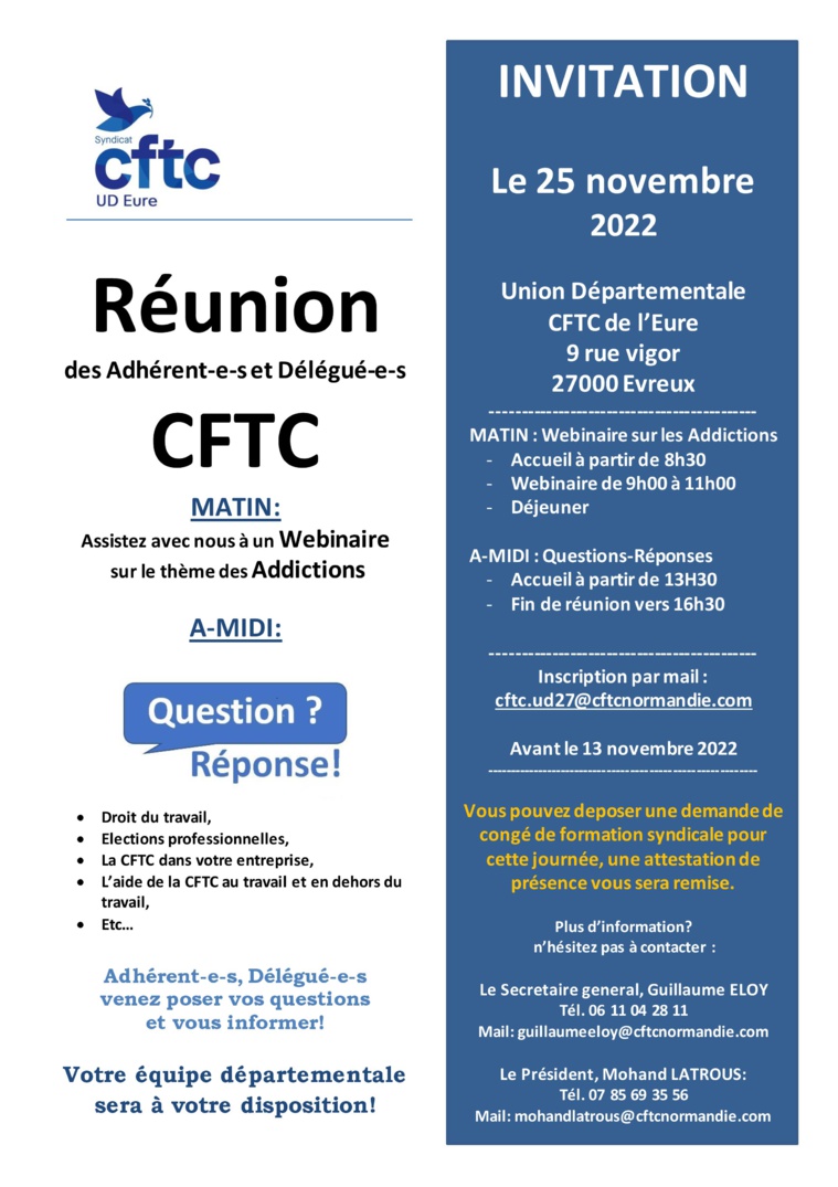 Invitation rencontre adhérents et délégués