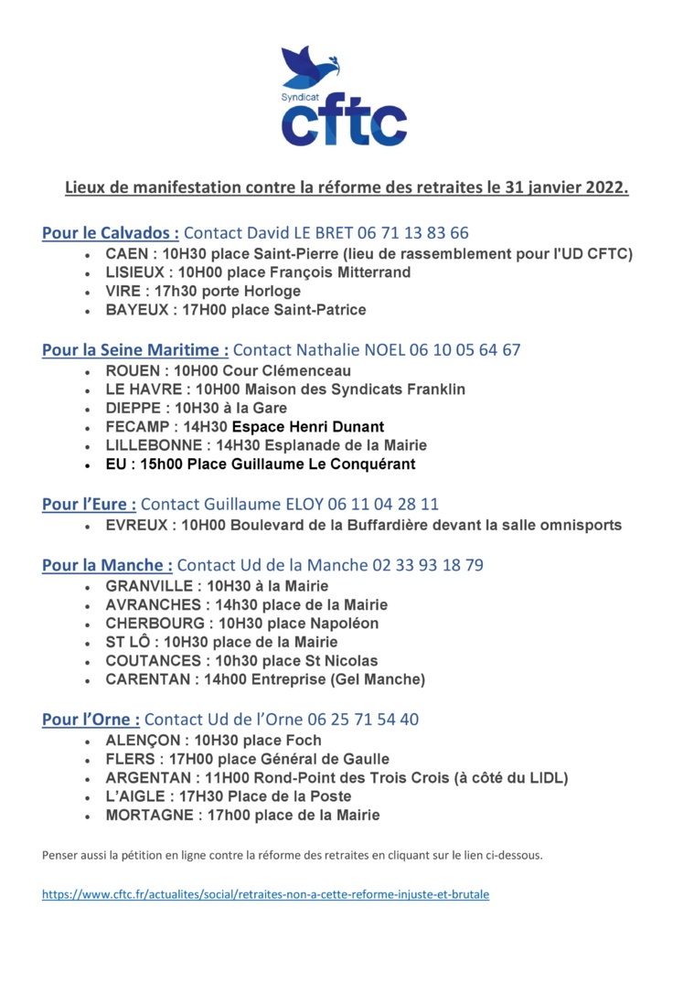 Manifestations du 31 janvier: tous les rassemblements en Normandie