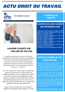 Nouvel article sur cftcnormandie.com : actu juridique de février en moins d'une minute