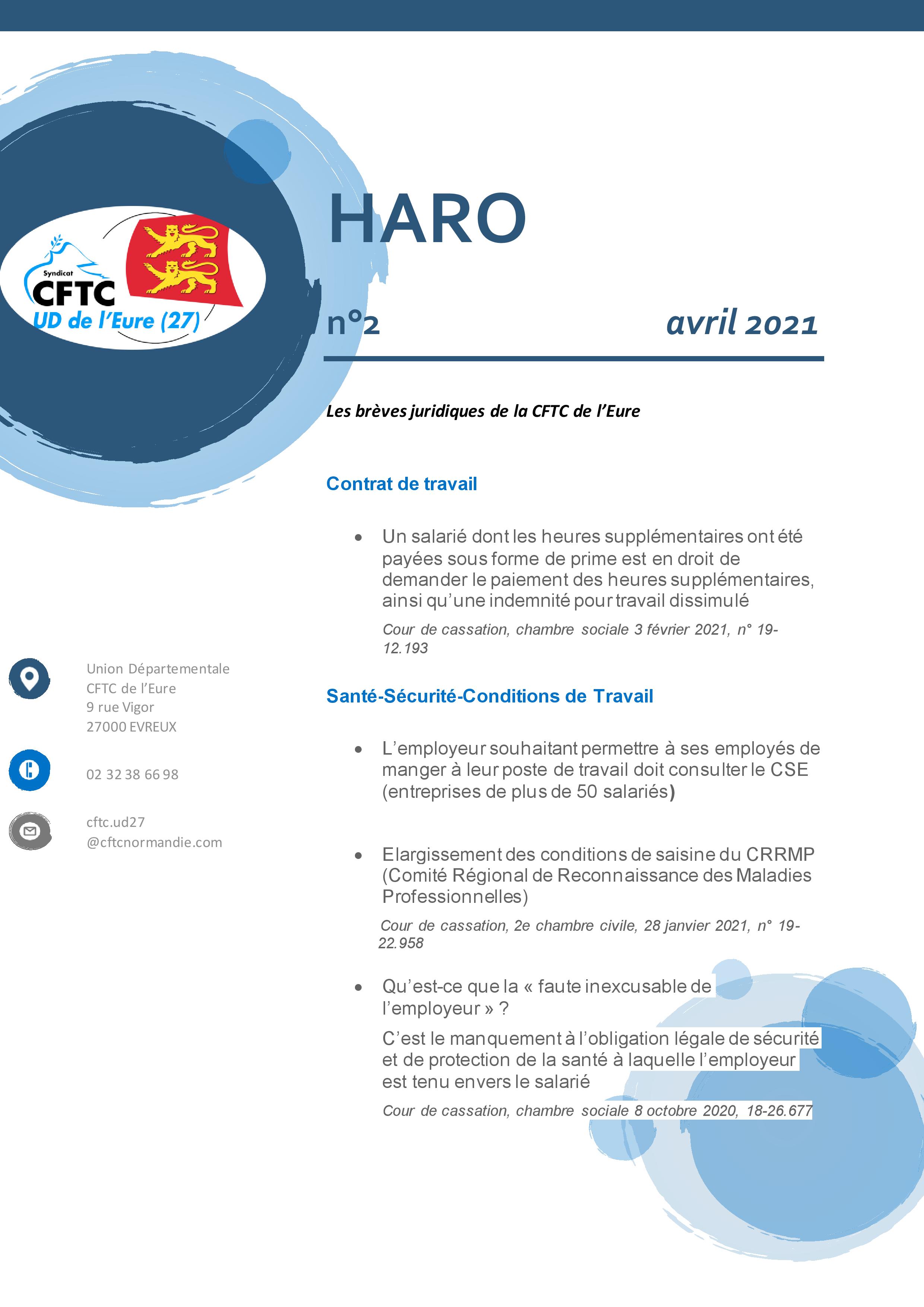 HARO n°2 , le bulletin juridique de la CFTC27