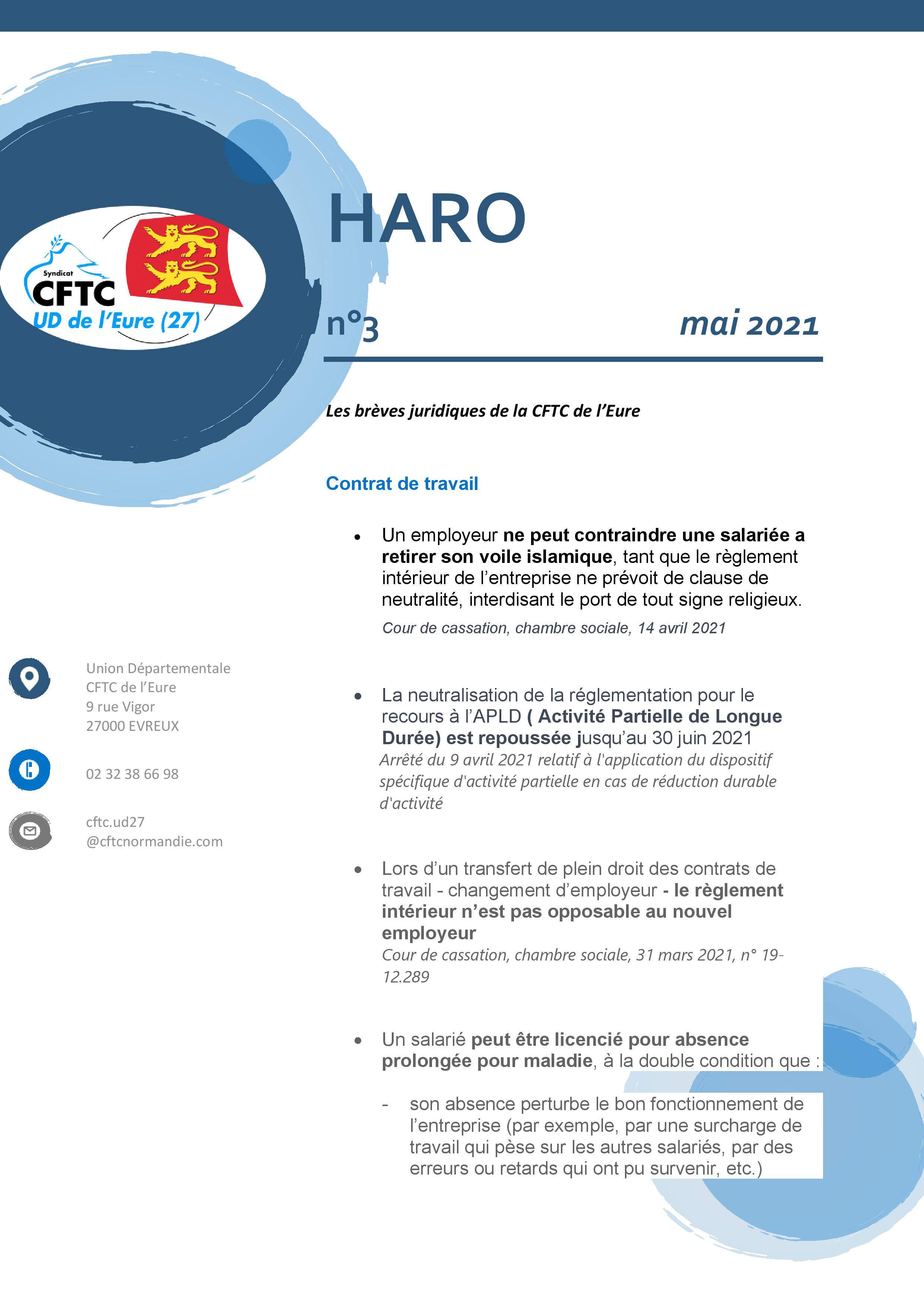 HARO n°3, le bulletin juridique de la CFTC27