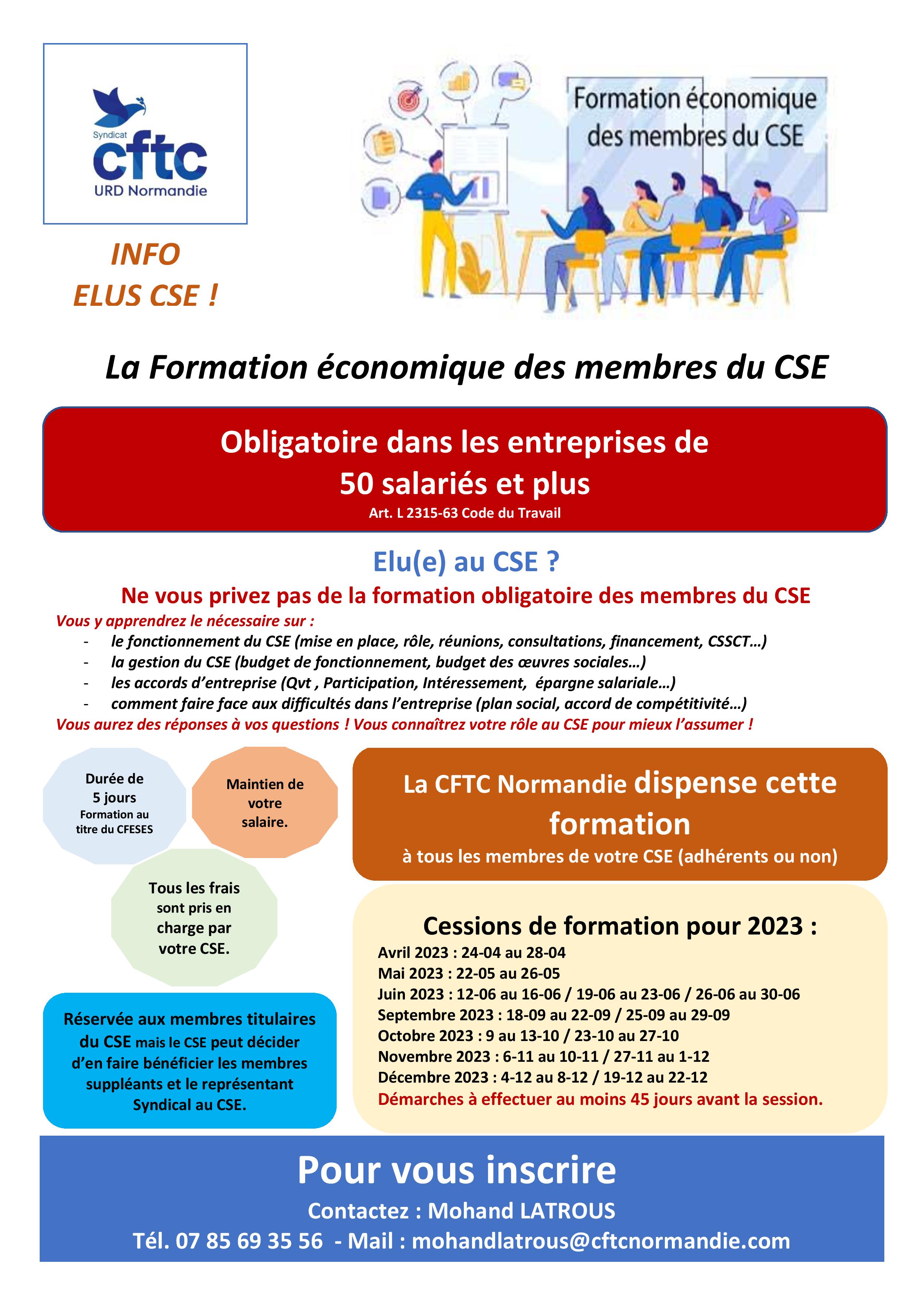 La formation économique des membres du CSE « Obligatoire »