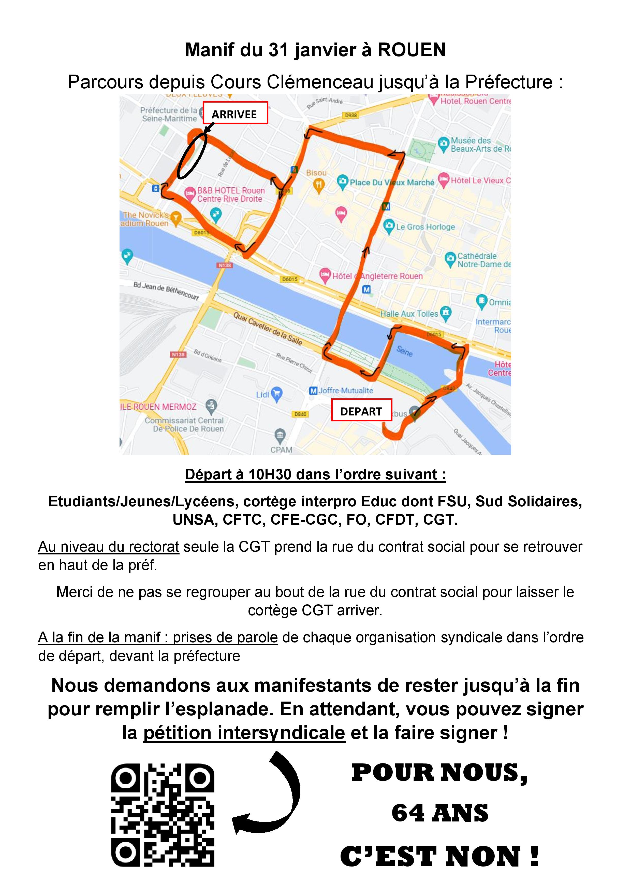 Manifestation du 31 janvier à Rouen: le cortège CFTC