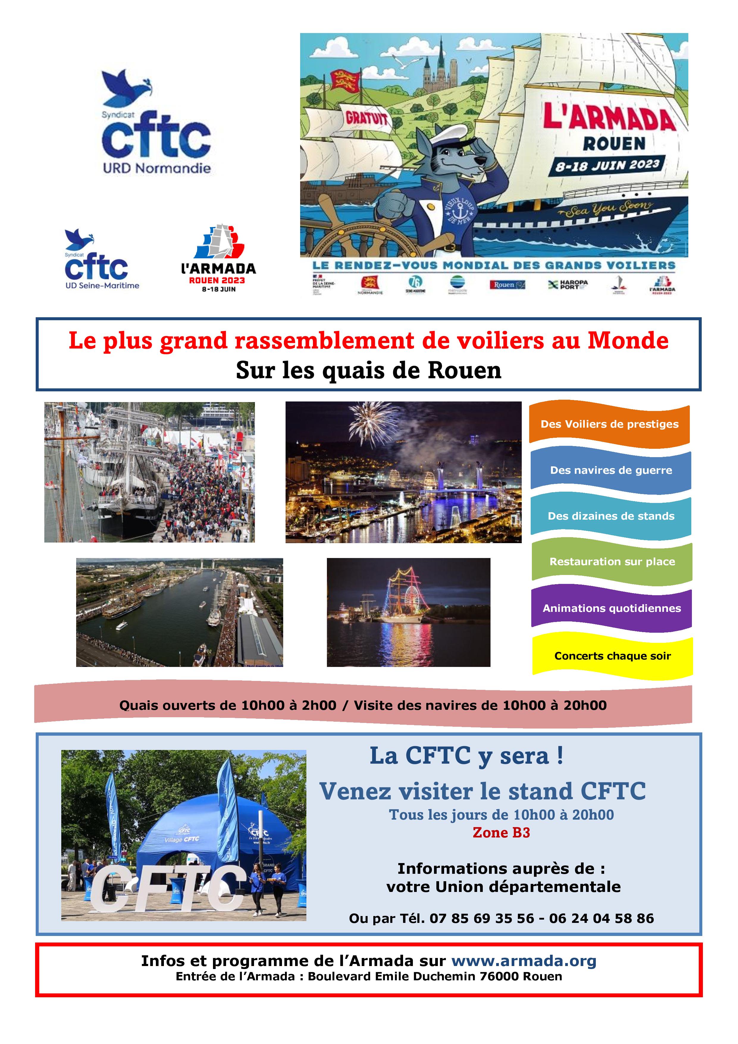 La CFTC Normandie tiendra un stand à l'ARMADA de Rouen