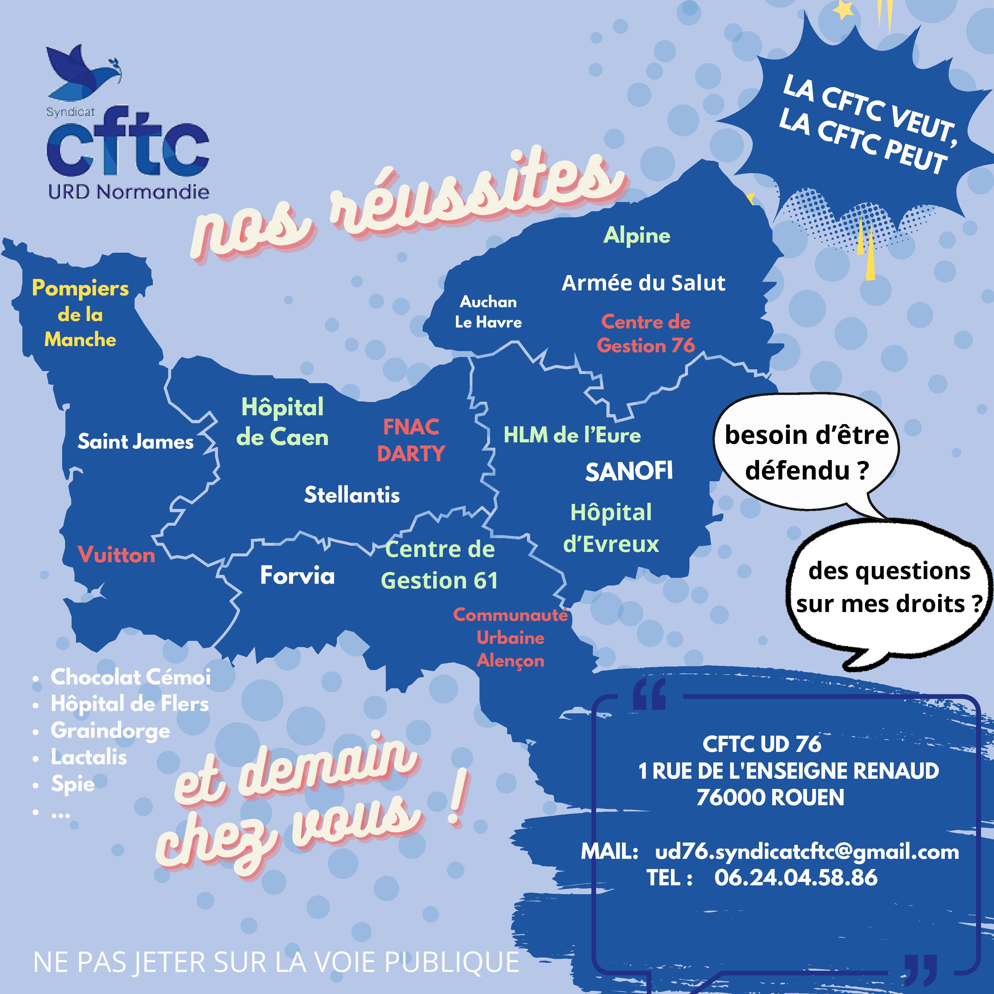 Village CFTC à Dieppe le 29 juin: Changement de lieu