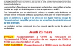 Manifestation du 23 mars: RDV à 14h au rond-point de Cora